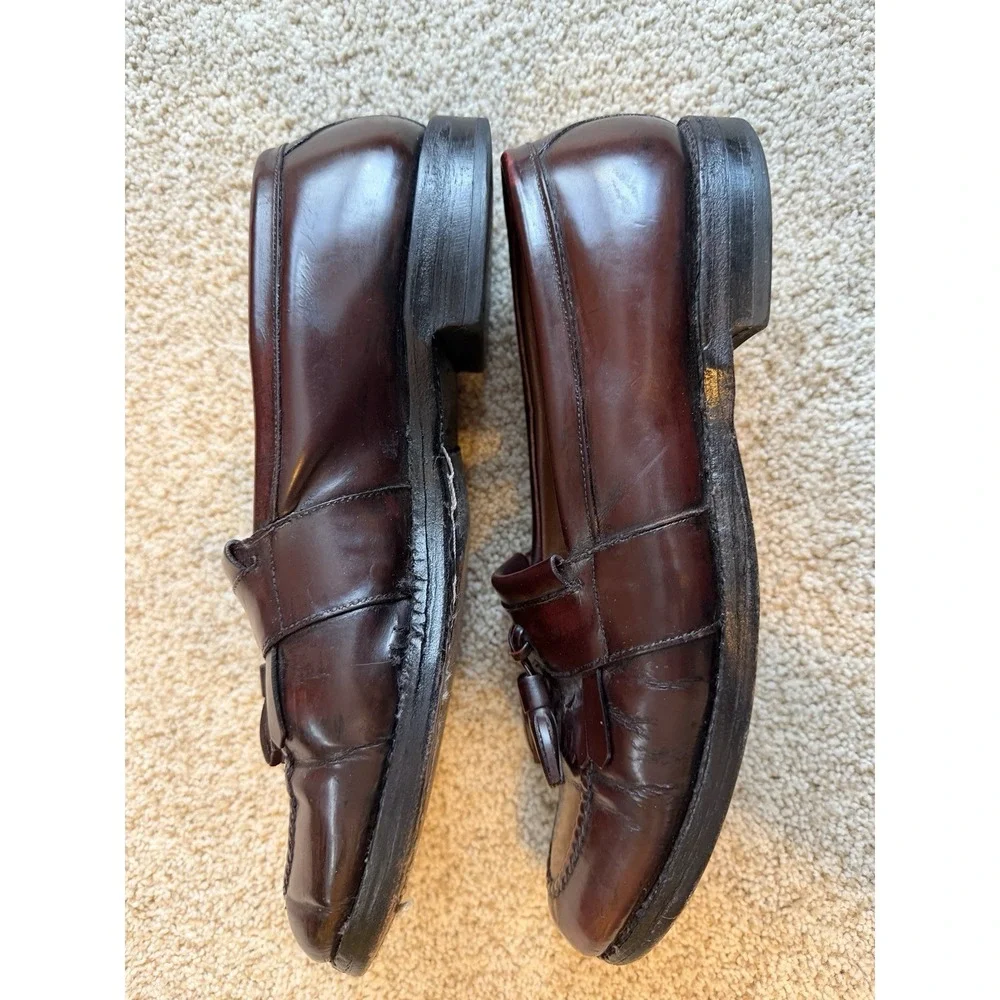 Allen Edmonds Newport Leather Tassel Loafers Brown Dress Shoes Mens Size 10.5 B